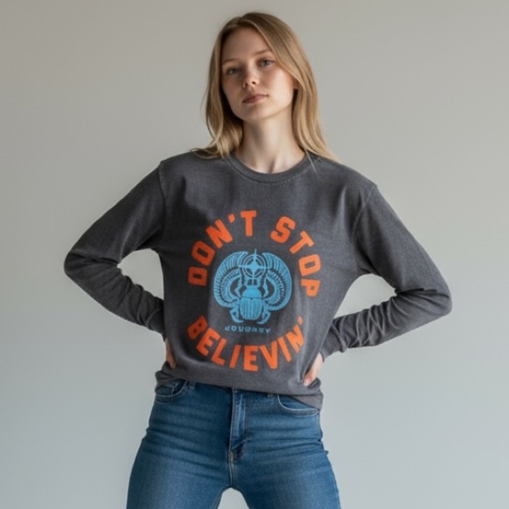 Journey Long‎ Sleeve T-Shirt Don't Stop Believin' Graphic M